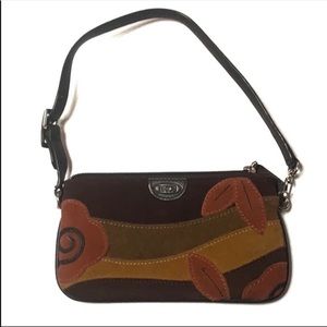 Brics Suede & Leather Wristlet Purse